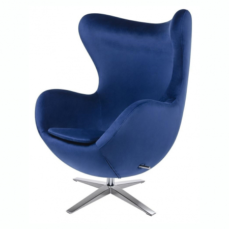 Fotolii - Fotoliu design lux Egg Wide Velvet, diverse culori, velur/otel crom, HE-066.HM8-49.D.BLUE - King