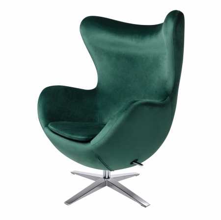 Fotoliu design lux Egg Wide Velvet, diverse culori, velur/otel crom, HE-066.HM8-18.DGREEN - King [0]