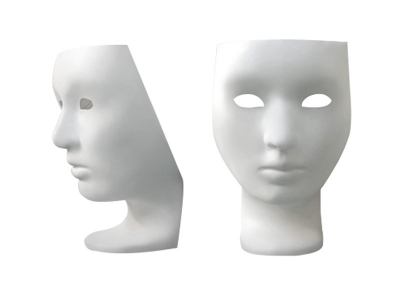 Fotoliu design lux Face tip sculptura masca, alb/negru, design extravagant, JH-035.BLACK - King [7]