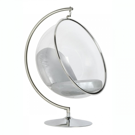 Fotoliu design lux tip bula suspendat Bubble Stand, diverse culori, piele ecologica/cadru otel cromat, JH-200.01W - King [0]