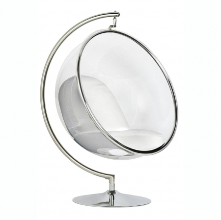 Fotolii - Fotoliu design lux tip bula suspendat Bubble Stand, diverse culori, piele ecologica/cadru otel cromat, JH-200.WHITEPUW - King