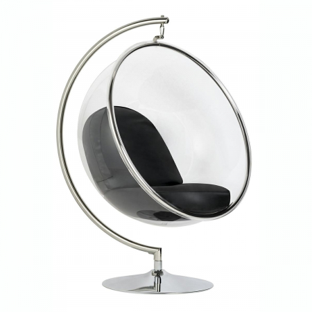 Fotoliu design lux tip bula suspendat Bubble Stand, diverse culori, piele ecologica/cadru otel cromat, JH-200.01W - King [8]