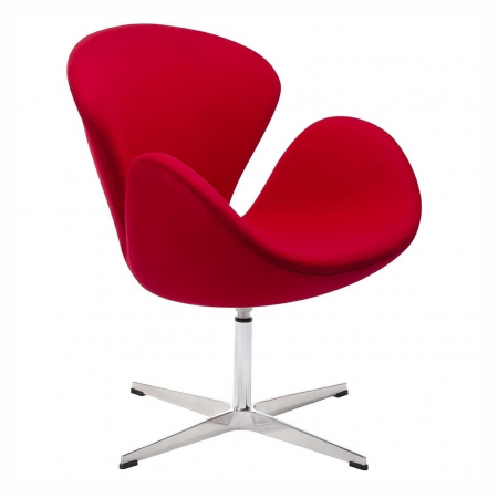 Fotolii - Fotoliu design Swan Premium, diverse culori, lana casmir/baza cromata otel, JH028.RED.17 - King