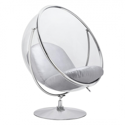 Fotoliu design tip bula rotativ Bubble Stand II, diverse culori, piele ecologica/cadru otel cromat, JH-200-2.01W - King [0]