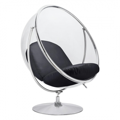 Fotoliu design tip bula rotativ Bubble Stand II, diverse culori, piele ecologica/cadru otel cromat, JH-200-2.01W - King [12]