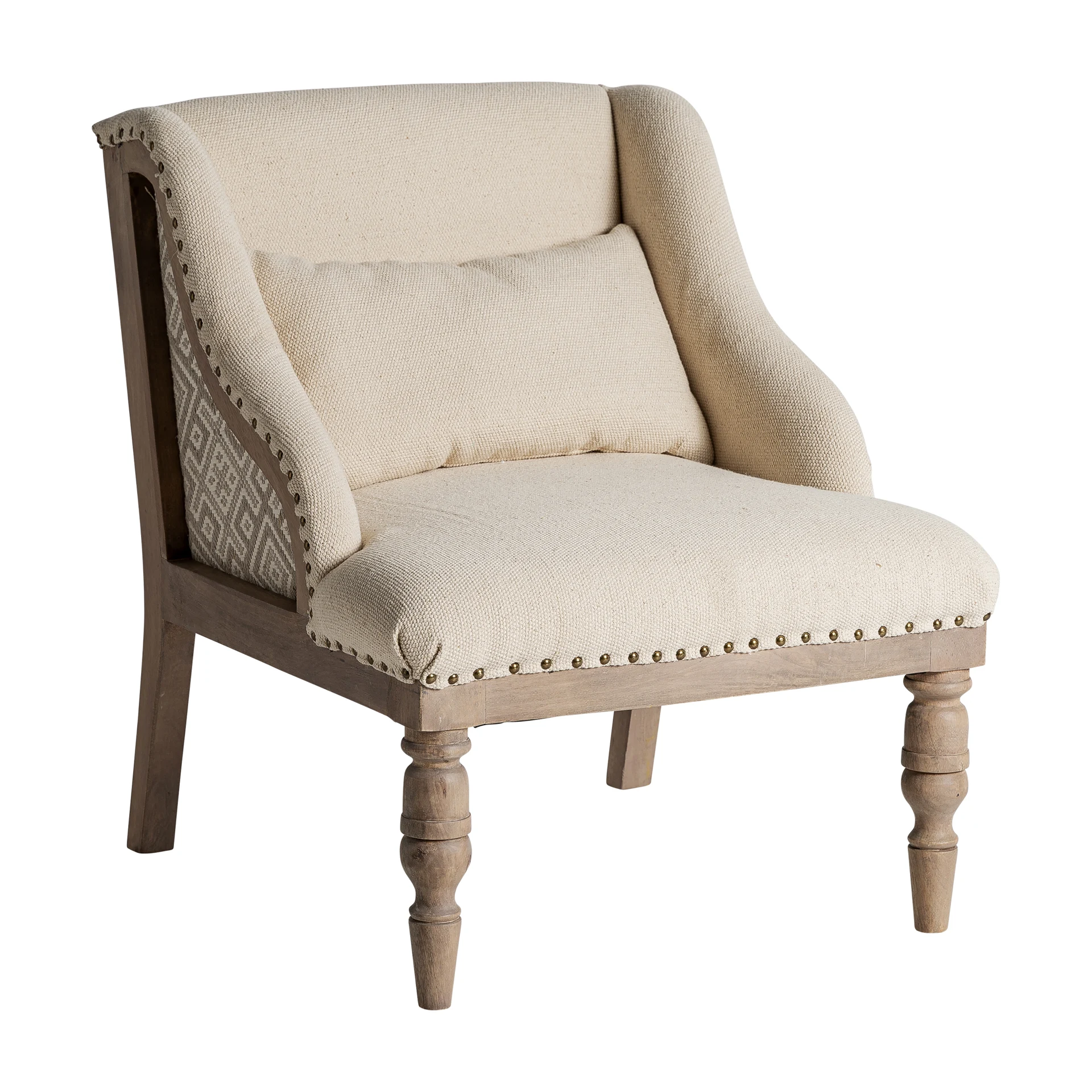 Fotoliu din Poliester si Lemn de Mango, Maro, 64x69x75 cm - VicalHome 35397 [5]