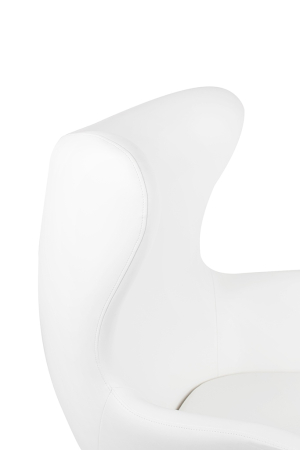 Fotoliu Egg Szeroki Pu 80x70x110 cm, Alb - King Home [9]