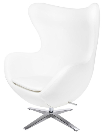 Fotoliu Egg Szeroki Pu 80x70x110 cm, Alb - King Home [0]