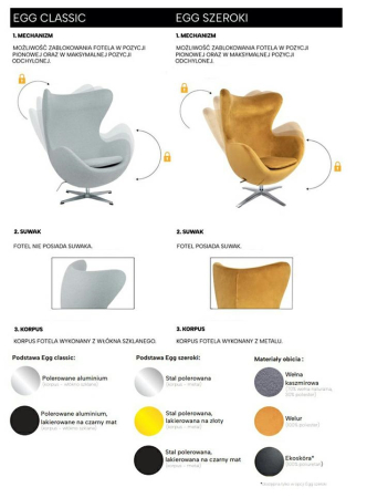Fotoliu Egg Szeroki Pu 80x70x110 cm, Negru - King Home [2]