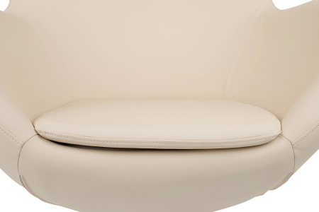 Fotoliu Egg Szeroki Pu 80x70x110 cm, Piele Ecologică Bej Oțel Lustruit - King Home [11]