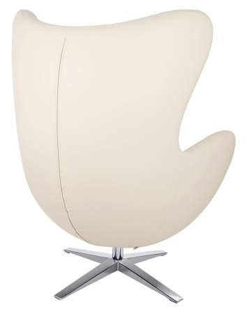 Fotoliu Egg Szeroki Pu 80x70x110 cm, Piele Ecologică Bej Oțel Lustruit - King Home [6]