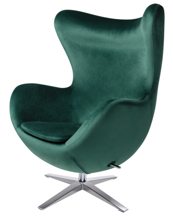 Fotoliu Egg Szeroki Velvet 80x70x110 cm, Catifea (100% Poliester) Verde Închis - King Home [0]