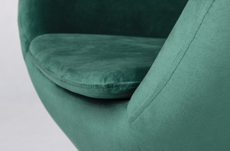 Fotoliu Egg Szeroki Velvet 80x70x110 cm, Catifea (100% Poliester) Verde Închis - King Home [6]
