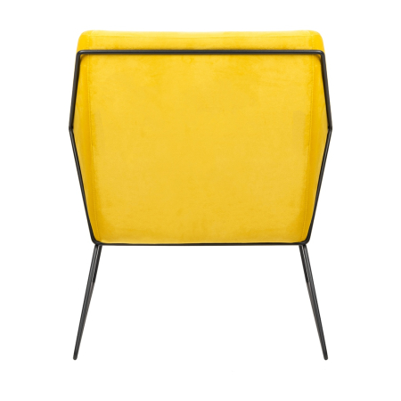 Fotoliu Emma Velvet 65x70x77 cm, Catifea și Metal Galben Lăcuită în Culoare Negru - King Home [4]