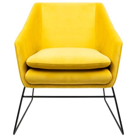 Fotoliu Emma Velvet 65x70x77 cm, Catifea și Metal Galben Lăcuită în Culoare Negru - King Home [5]