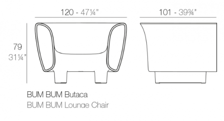 Fotoliu exterior cu iluminare LED Bum Bum 120x101x79 cm, diverse culori, 65008 - Vondom [5]