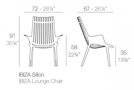 Fotoliu exterior Ibiza 72x67x91 cm, polipropilena, design modern, 65039 - Vondom [6]