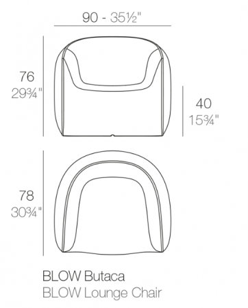 Fotoliu exterior iluminare LED Blow, 90x78x76 cm, polipropilena, design modern, 55014 - Vondom [7]