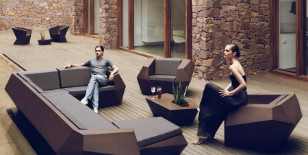 Fotoliu exterior iluminare LED Faz, 120x100x70 cm, design modern geometric, 54001 - Vondom [5]