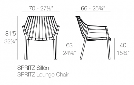 Fotoliu exterior premium Spritz, 70x66x82 cm, policarbonat injectat cu fibra de sticla, 56024 - Vondom [8]