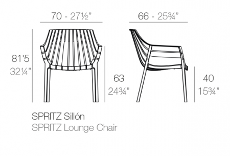 Fotoliu exterior premium Spritz, 70x66x82 cm, policarbonat injectat cu fibra de sticla, 56024 - Vondom [6]