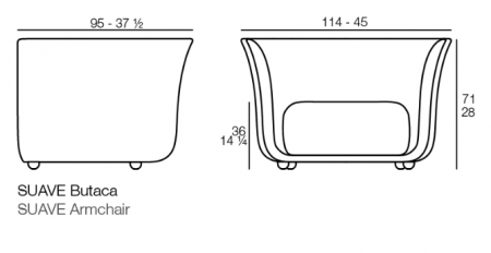 Fotoliu exterior Suave, 114x95x71 cm, tesatura polipropilena, design modern, 67014 - Vondom [7]