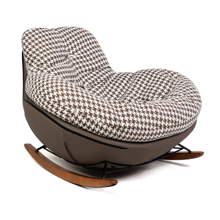 Fotoliu Fatty 90x100x90 cm, Piele Pu Maro Pepitka - King Home [0]
