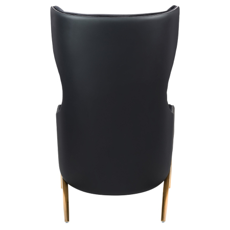 Fotoliu Hampton Velvet 71x90x110 cm, Piele Ecologică Negru Auriu - King Home [3]
