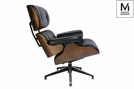 Produse - Fotoliu Lounge 85x84x91 cm, Negru, Nuc - Modesto Design