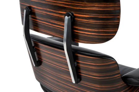 Fotoliu Lounge Hm 85x82x84 cm, Piele Italiană Naturală Negru Vopsit Prin Pulbere În Culoarea Negru Mat - King Home [4]