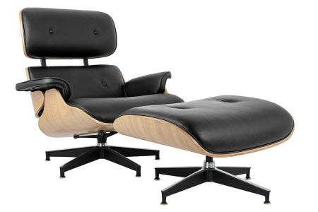 Fotoliu Lounge Hm 85x82x84 cm, Placaj Furniruit cu Lemn de Frasin Negru Mat - King Home [2]