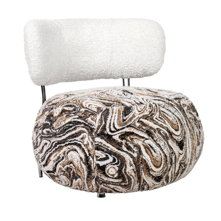 Produse - Fotoliu Low Teddy 73x80x69 cm, Oțel Bej Melanj - King Home