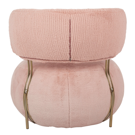 Fotoliu Low Teddy Pink 73x80x69 cm, Oțel Roz - King Home [3]