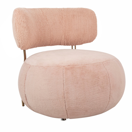 Produse - Fotoliu Low Teddy Pink 73x80x69 cm, Oțel Roz - King Home