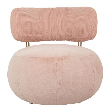 Fotoliu Low Teddy Pink 73x80x69 cm, Oțel Roz - King Home [4]