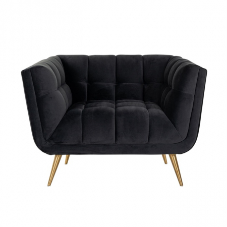 Fotoliu lux elegant catifea antracit Grama, picioare otel inoxidabil auriu, 110x91 cm, S5125 ANTRACIET VELVET - Richmond Interiors [5]