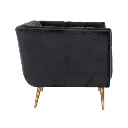 Fotoliu lux elegant catifea antracit Grama, picioare otel inoxidabil auriu, 110x91 cm, S5125 ANTRACIET VELVET - Richmond Interiors [1]