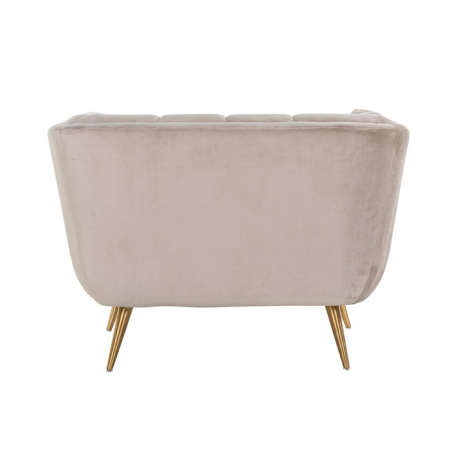 Fotoliu lux elegant catifea bej Grama, picioare otel inoxidabil auriu, 110x91 cm, S5125 KHAKI VELVET - Richmond Interiors [3]