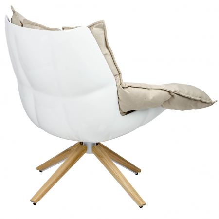 Fotoliu lux stil scandinav Scotty, structura alba polipropilena, perne bej pufoase detasabile, JHB11 - King [2]