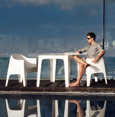 Fotoliu modern exterior Solid, polipropilena, diverse culori, 55027 - Vondom [5]