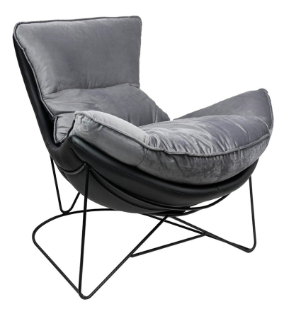 Produse - Fotoliu Otilia Stand Velvet 90x100x90 cm, Gri Închis - King Home