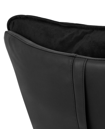 Fotoliu Otilia Stand Velvet 90x100x90 cm, Piele Ecologică Negru - King Home [8]