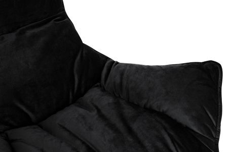 Fotoliu Otilia Stand Velvet 90x100x90 cm, Piele Ecologică Negru - King Home [5]