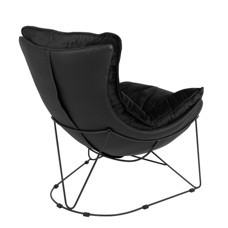 Fotoliu Otilia Stand Velvet 90x100x90 cm, Piele Ecologică Negru - King Home [4]