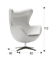 Fotoliu pivotant alb design lux Aselin, piele sintetica, baza otel crom, 594782N - Schuller [2]