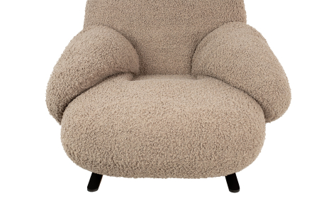 Fotoliu Plush Teddy 80x102x91 cm, 95% Poliester și 5% Acril Bej Închis - King Home [8]