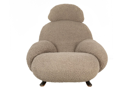 Fotoliu Plush Teddy 80x102x91 cm, 95% Poliester și 5% Acril Bej Închis - King Home [4]