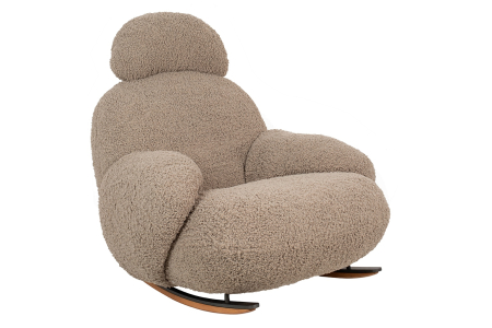 Fotolii - Fotoliu Plush Teddy 80x102x91 cm, 95% Poliester și 5% Acril Bej Închis - King Home