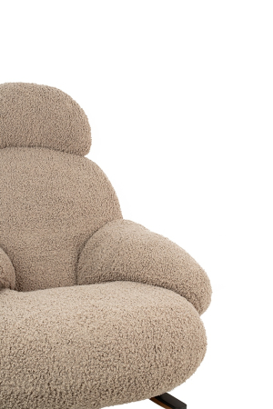 Fotoliu Plush Teddy 80x102x91 cm, 95% Poliester și 5% Acril Bej Închis - King Home [9]