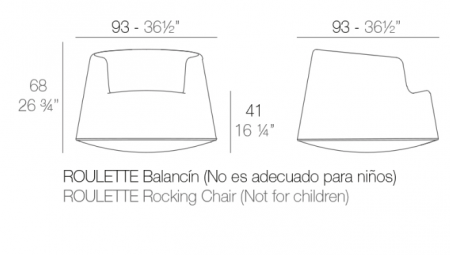 Fotoliu premium exterior Roulette 93x93x68 cm, baza rotunjita, diverse culori, 61002 - Vondom [7]